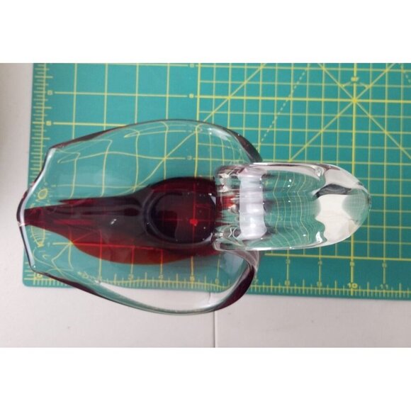 Swan Blood red Japanese Glass Enesco midcentury modern stylized art catchall - Picture 7 of 8